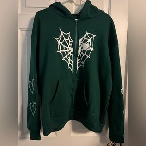 Designed XL dark green SHEIN zip up hoodie